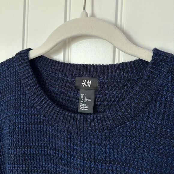 H&M |Men’s Navy Blue Crew Neck Sweater| Size L - Picture 4 of 4